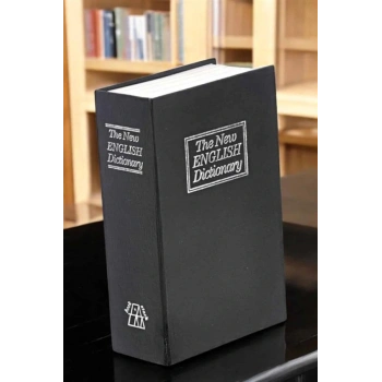 Gizli Kasa İngilizce Sözlüğü Kitap Görünümlü Anahtarlı Gizli Mini Çelik Kasa Kilitli