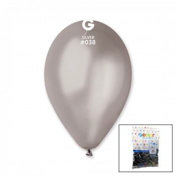 GM-110-38 METALİK - GÜMÜŞ BALON 11&apos;&apos; - 28CM - 100 PARÇA (5324)