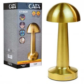 GOLD Mantar Lamba CT-8429 Lizbon 3 Renk Şarjlı Masa Lambası (5324)
