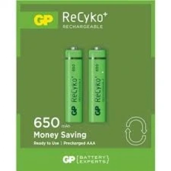 GP RECYKO 650mAh AAA ŞARJLI İNCE PİL 63C092  2Lİ KART (5324)