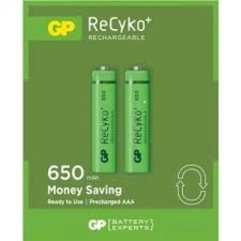 GP RECYKO 650mAh AAA ŞARJLI İNCE PİL 63C092  2Lİ KART (5324)