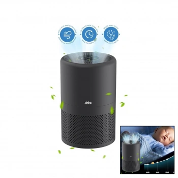 GRİ HAVA TEMİZLEME CİHAZI OTOMATİK FAN 3 KADEME FİLTRELEME LED AYDINLATMA SESSİZ UYKU MOD SAP-5507 (5324)