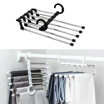 Hareketli Dolap İçi Pantolon Kravat Şal Askı Sistemi Düzenleyici Katmanlı Askılık Organizer (5324)