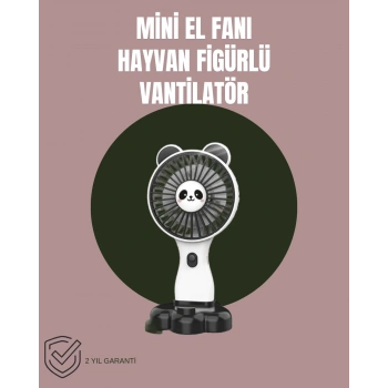 Hayvan Figürlü Mini El Fanı – Usb Şarjlı Sessiz Vantilatör
