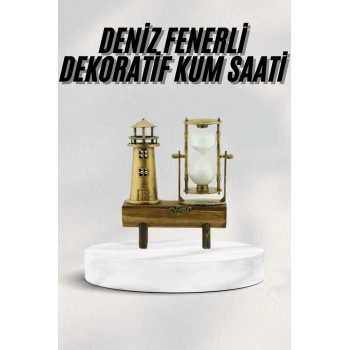 Hediyelik Kum Saati Retro Dekoratif Deniz Feneri Kum Saati