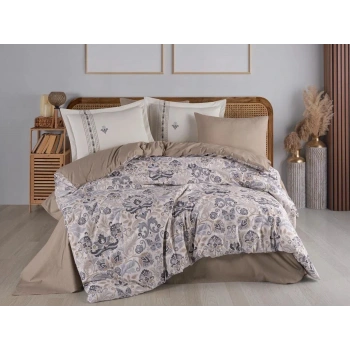 Hobby Çift Kişilik Poplin Nevresim Anabel Gri