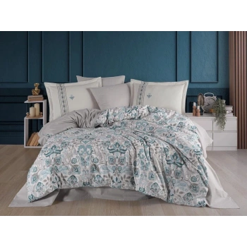 Hobby Çift Kişilik Poplin Nevresim Anabel Turkuaz