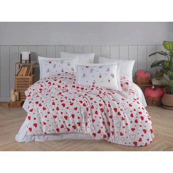 Hobby Çift Kişilik Poplin Nevresim Venüs Kırmızı