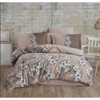 Hobby Çift Kişilik Ranforce Nevresim Takımı Elvira Kahve