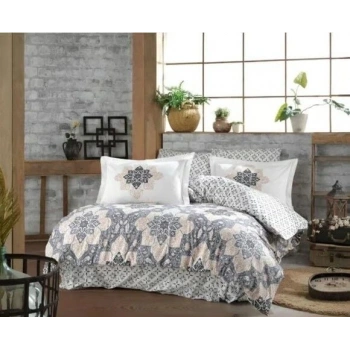 Hobby Kingsize Poplin Nevresim Amanda Gri