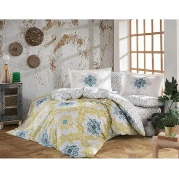 Hobby Kingsize Poplin Nevresim Amanda Sarı