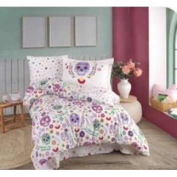 Hobby Tek Kişilik Poplin Nevresim Takımı Alice Mor