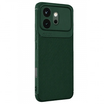 Huawei Honor 600 Auto Focus Karbon Kapak - Koyu Yeşil