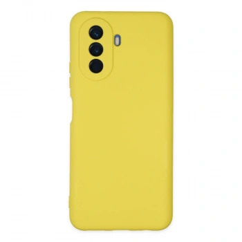 Huawei Nova Y70 Kılıf Nano İçi Kadife Silikon - Sarı