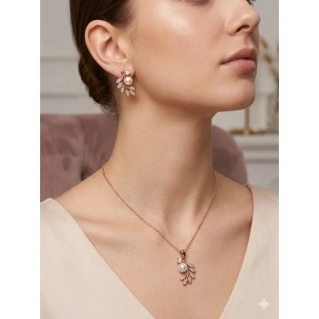 İnci Detaylı Yaprak Tasarımlı Set - Set0029