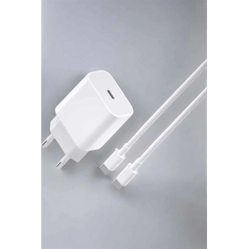 İOS Uyumlu Type-C Girişli Hızlı Şarj 15/15 Pro Max Adaptör ve Kablosu
