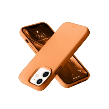 İphone 12 Kılıf Nano İçi Kadife Silikon - Turuncu