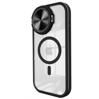 İphone 14 Pro Max Kılıf Teleskop Lens Magsafe Silikon Kapak - Siyah