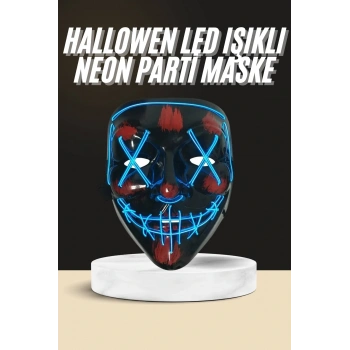 Işıklı Led Maske Parti Eğlence Maskesi Hallowen Neon Maske
