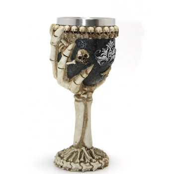 İskelet Eli Tutan 3D Kabartmalı Paslanmaz Çelik Kadeh Bardak