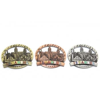 İstanbul Temalı Metal Magnet Yuvarlak Tasarım