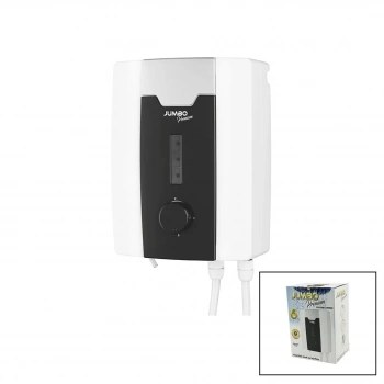 JUMBO PREMİUM BEYAZ SU ISITICI ELEKTRİKLİ ŞOFBEN DUŞ BAŞLIK 7 EMNİYET TERMOSTAT 3 KADEMELİ 8000W (5324)