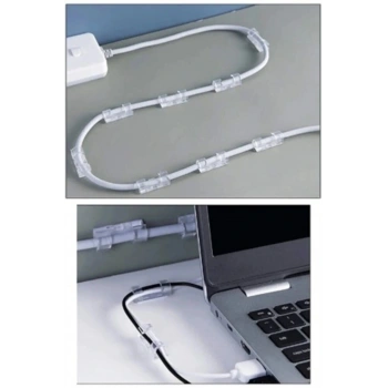 Kablo Sabitleyici Klipsler 20 Adet Kablo Düzenleyici Duvar Fayans Cam Kablo Tutucu Yapışkanlı Klips (5324)