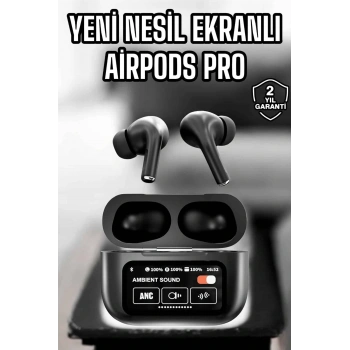 Kablosuz Bluetooth Kulaklık Ekranlı Uzun Şarj Süreli Anc Destekli