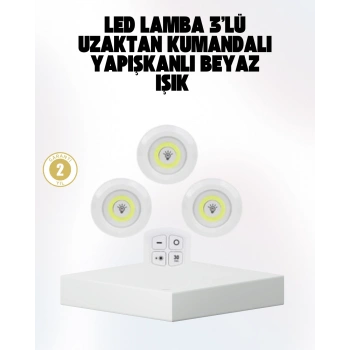 Kablosuz Gün Işığı 3’lü Led Spot Lamba Kumandalı