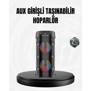 Kablosuz Stereo Hoparlör USB + SD Kart + AUX Destekli Bluetooth 5.0