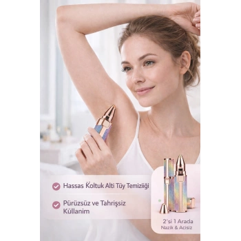 Kadınlar İçin Premium 2in1 Tüy Alma Cihazı, Güçlü Motorlu ve Ciltte İz Bırakmayan Tasarım
