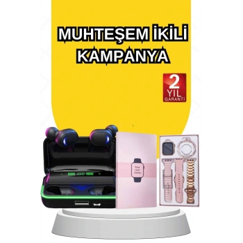 Kadınlara Özel Bileklik Hediyeli Akıllı Saat Ve Dijital Göstergeli Anc Özellikli Bluetooth Kulaklık