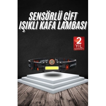 Kafa Lambası Çalışma Işığı Süper Parlak Mıknatıslı Lityum Lion Pilli