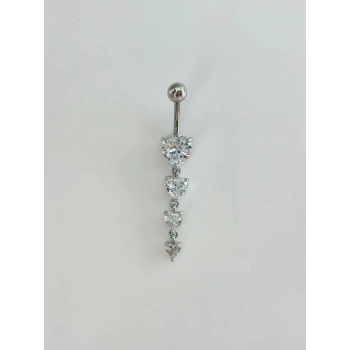Kalp Detaylı Sallantılı Göbek Piercing - Pg0137