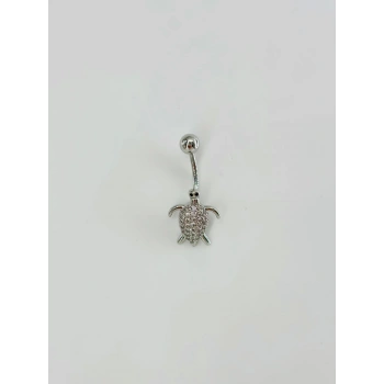 Kaplumbağa Detaylı Göbek Piercing - Pg0098