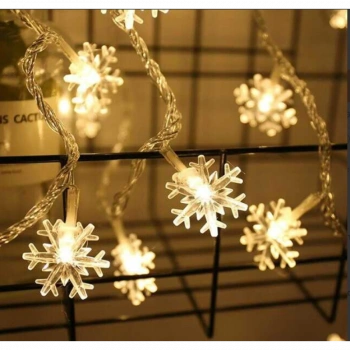 Kar Tanesi 5m 28 Led Gün Işığı Kar Tanesi:4cm Pilli 2 Kademeli