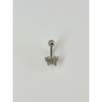 Kelebek Detaylı Göbek Piercing - Pg0039