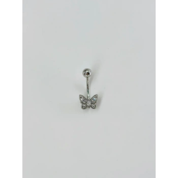 Kelebek Detaylı Göbek Piercing - Pg0077