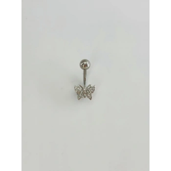 Kelebek Detaylı Göbek Piercing - Pg0129