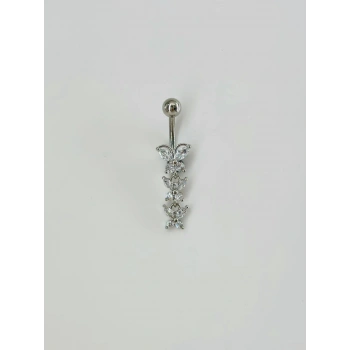 Kelebek Detaylı Sallantılı Göbek Piercing - Pg0076