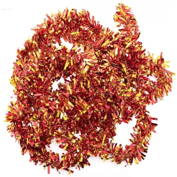 Kırmızı Altın Renk 4 cm Genişlik Garland Çift Renk Sim Süs 180 cm (5324)