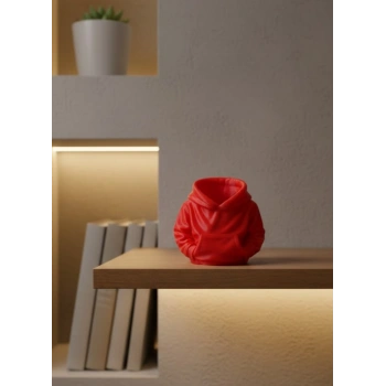 Kırmızı Hoodie Kalemlik 10x10 Cm Masa Üstü Düzenleyici