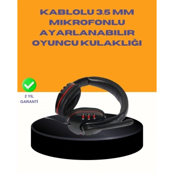Kırmızı Oyuncu Kulaklığı Bilgisayar Uyumlu Stereo Yüksek Ses Kaliteli