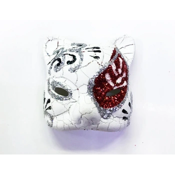 Kırmızı Renk İşlemeli Seramik Malzemeden İmal Venedik Kedi Model Magnet (5324)