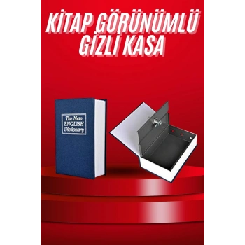 Kitap Görünümlü Gizli Kasa Büyük Boy Anahtarlı Kilitli Para Kasası