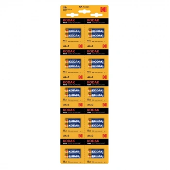 Kodak 20 Adet Max Super Alkalin 2’li Ayrılabilir Kartela Kalem Pil