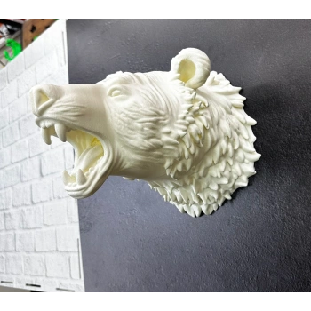 Krem Ayı Figürü Duvar Süsü Asılabilir Hediyelik Dekoratif 25x19 Cm