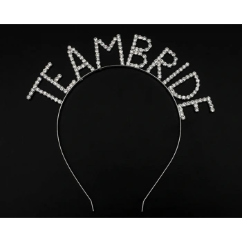 Kristal Taşlı Gümüş Renk Team Bride Gelin Tacı (5324)