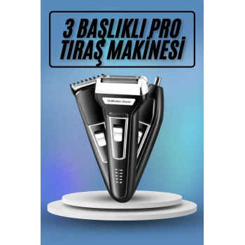 Kulak Burun Kıl Kesme Ense Yanak Tıraş Seti 3 Başlıklı Profesyonel