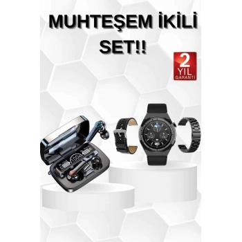 Kulak İçi Kablosuz Bluetooth Kulaklık Ve Nfc Ve Gps Özellikli Akıllı Saat Alarm Ve Titreşim